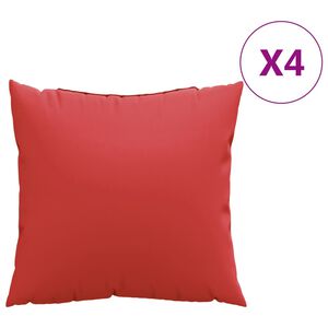 vidaXL Throw Pillow Set of 4 Red 100% polyester 23.6" x 23.6