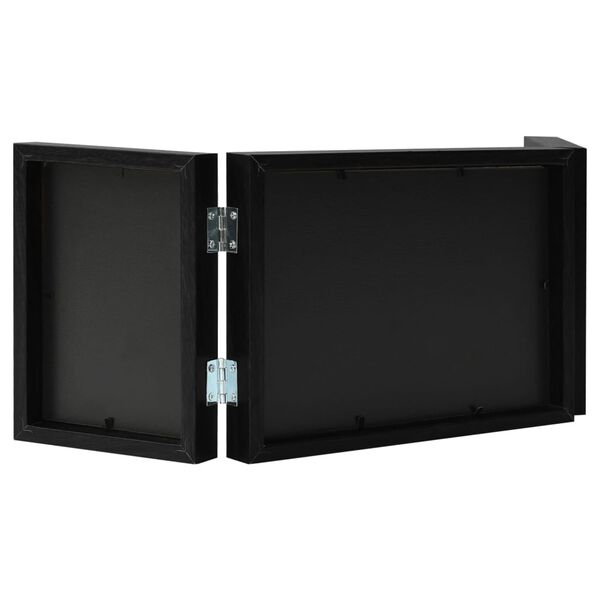 vidaXL Trifold Photo Frame Black MDF, PS (polystyrene)