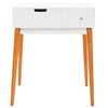 vidaXL Dressing Table White and Brown MDF, Glass, Pinewood, Metal Medium