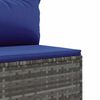 vidaXL Patio Lounge Set Grey PE rattan, powder-coated steel, polyester
