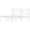 vidaXL Bed Frame White Steel Double Bed Frame Rectangular Modern