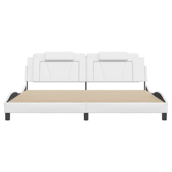vidaXL Bed Frame "Viana" without Mattress White 76"x79.9" Faux Leather