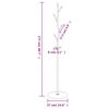 vidaXL Coat Stand White Powder-coated iron, Marble Medium Hooks