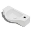 vidaXL Ceramic Bathroom Sink Basin with Faucet Hole White