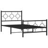 vidaXL Bed Frame Black Powder-Coated Steel 77.2 in x 39.4 in x 35.8 in