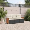 vidaXL Patio Sofa Set Black, Cream White