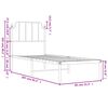 vidaXL Bed Frame White Powder-Coated Steel Twin Bed Frame Rectangular