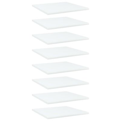 vidaXL Bookshelf Boards 8 pcs White 15.7"x15.7"x0.6" Chipboard