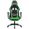 vidaXL Gaming Chair Black and green Faux leather, metal, plywood, foam