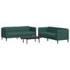 vidaXL Sofa Set Dark Green 100% Polyester, Plywood, Solid wood Large