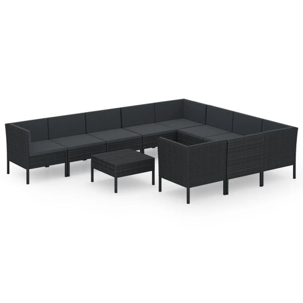 vidaXL Garden Lounge Set Black