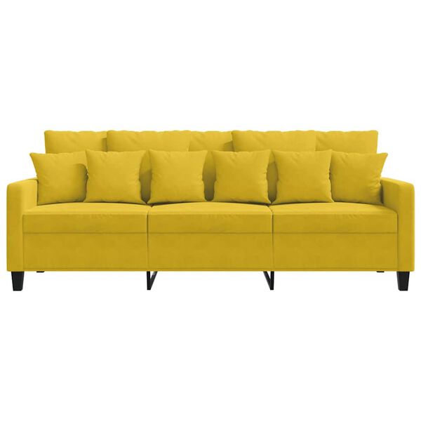 vidaXL 3-seater Sofa Yellow Velvet, metal, foam 3-seater Seats Many