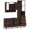 vidaXL Bathroom Furniture Set Brown Oak Engineered Wood, Metal Large