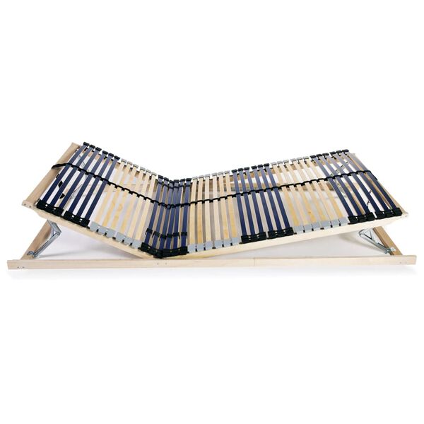 vidaXL Slatted Bed Base without Mattress with 42 Slats 7 Zones 100 x 78.7 "