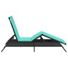 vidaXL Patio Sun Lounger Black Poly Rattan Standard Adjustable Armrests