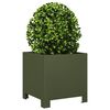 vidaXL Garden Planter Set of 2 Olive Green Steel Medium Tough