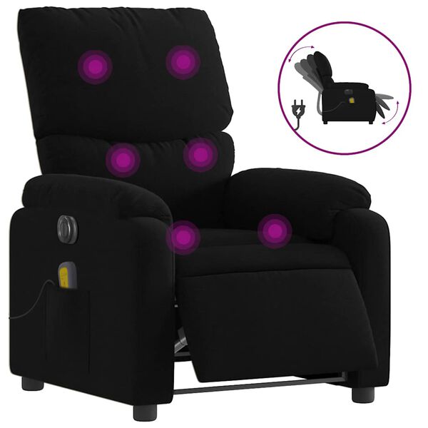 vidaXL Electric Massage Recliner Chair Black