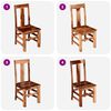 vidaXL Dining Chair Set of 6 Honey Matte Solid Acacia Wood Standard