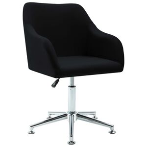 vidaXL Dining Chair Black Fabric, Plywood, Steel Adjustable Swivel