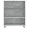 vidaXL Bookcase Concrete Grey Engineered Wood, Metal Medium Bookcase