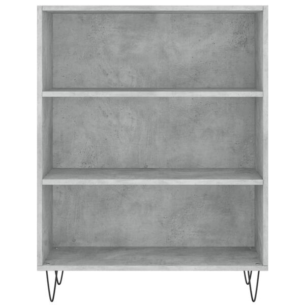 vidaXL Bookcase Concrete Grey Engineered Wood, Metal Medium Bookcase