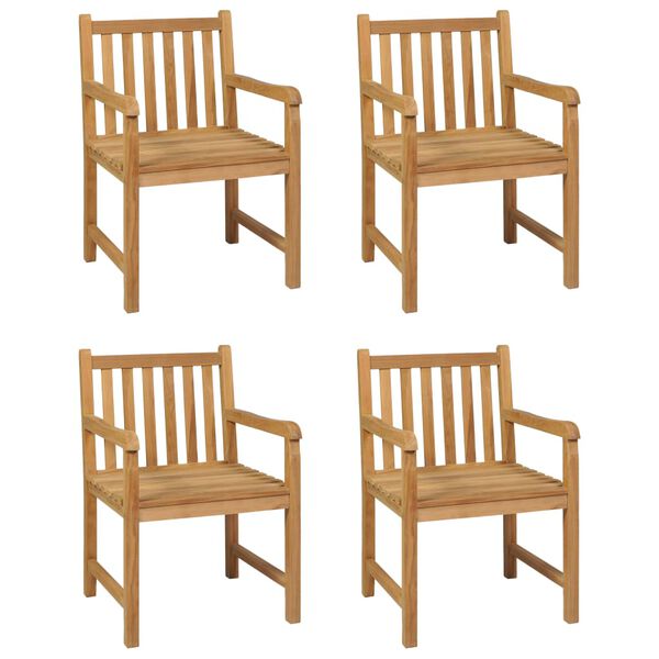 vidaXL Garden Dining Set Teak Brown Solid Teak Wood 5 Piece Set Durable