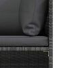 vidaXL Garden Sofa Grey PE rattan, steel, polyester 3-Seater
