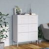 vidaXL Drawer Cabinet White Steel Medium Fully Extendable