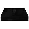 vidaXL Wall Shelf Set of 4 High gloss black Honeycomb MDF, metal Small