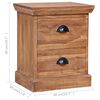vidaXL Bedside Cabinet Brown Solid Teak 15.7x11.8x19.7 in