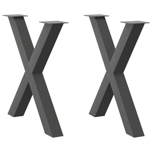 vidaXL Dining Table Leg Set of 2 Anthracite Powder-coated steel Standard
