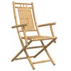 vidaXL Garden Chair Set of 8 Natural Bamboo Medium Foldable Rustic