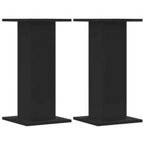 vidaXL Speaker Stands 2 pcs Black 11.8x11.8x23.6" Engineered Wood