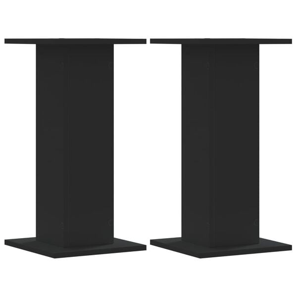 vidaXL Speaker Stands 2 pcs Black 11.8x11.8x23.6" Engineered Wood