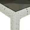 vidaXL Garden Table White Poly Rattan Large Adjustable Feet