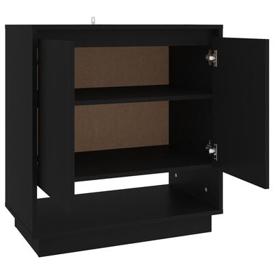 vidaXL Sideboard Black 27.6"x16.1"x29.5" Engineered Wood