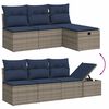 vidaXL 8 Piece Garden Sofa Set with Cushions Grey Poly Rattan
