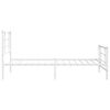 vidaXL Bed Frame White Steel Single Bed Frame Rectangular Modern