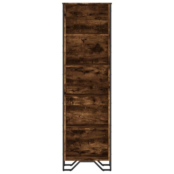 vidaXL Bookcase Smoked Oak Engineered wood, metal Medium Bookcase