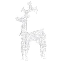 vidaXL Reindeer Christmas Decoration 90 LEDs 2x1x3 ft Acrylic