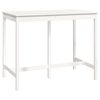 vidaXL Bar Table White Solid pine wood Large Durable Bar Table