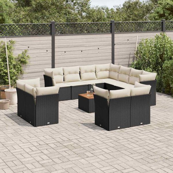 vidaXL Garden Sofa Set Black