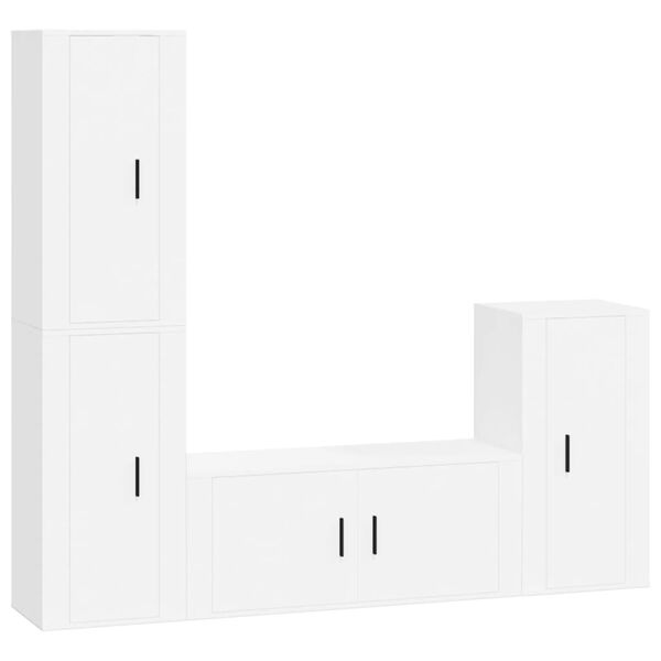 vidaXL TV Cabinet Set Set of 4 White Engineered wood Large