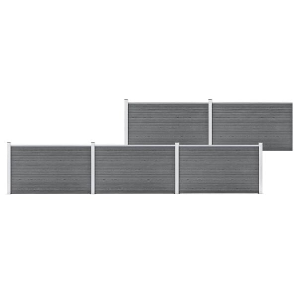 vidaXL Garden Fence WPC 343.3"x41.7" Gray