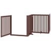vidaXL Dog Gate Set of 10 Brown Poplar wood Foldable Dog Gate