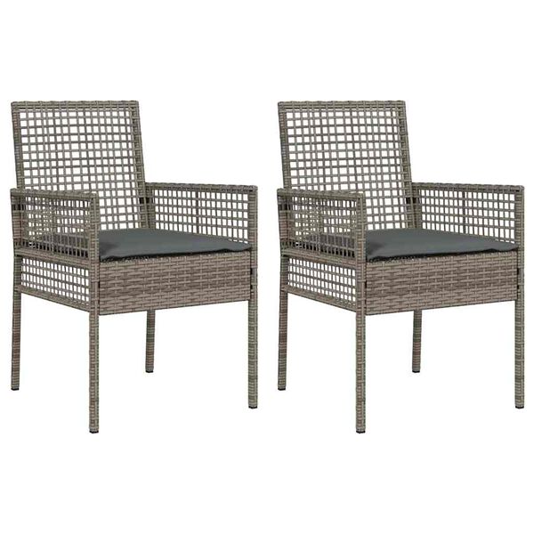 vidaXL Garden Chair 2 pcs Gray 53 x 60 x 85cm poly rattan