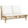 vidaXL Garden Lounge Set Cream white, Natural bamboo Bamboo, 100% polyester