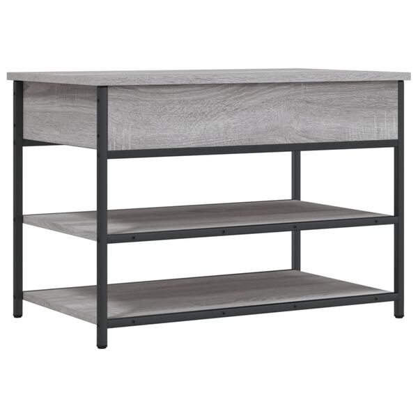 vidaXL Shoe Bench Grey Sonoma Engineered wood and metal Medium