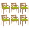 vidaXL Batavia Chairs with Cushions 6 pcs Solid Teak Wood