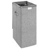 vidaXL Foldable Laundry Hamper Grey 10.2x13.6x23.4" Faux Linen Fabric